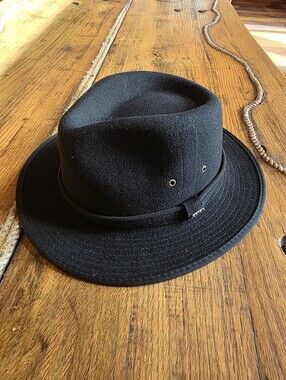 NWOT Scala Classico Black 100% Wool Felt Fedora Hat